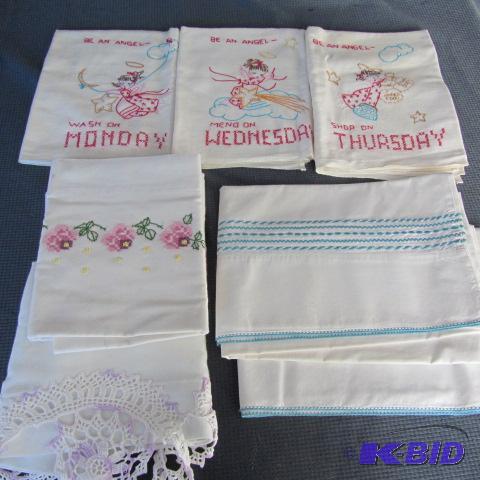 Embroidered Towels, Pillow Cases