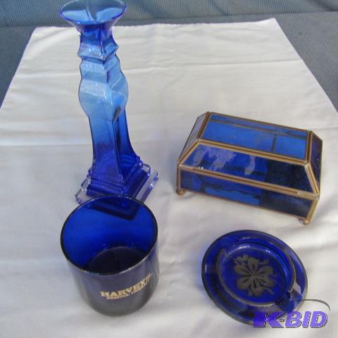 Cobalt Music Box, Vase, Ashtray