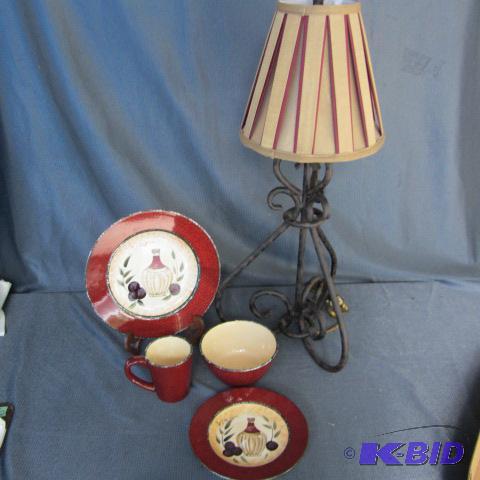 Wrought Iron Lamp, Dinnerware
