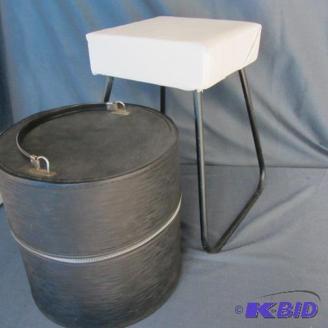 Vintage Stool & Wig Box