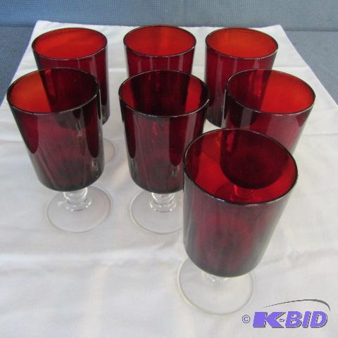 Ruby & Crystal Stemware