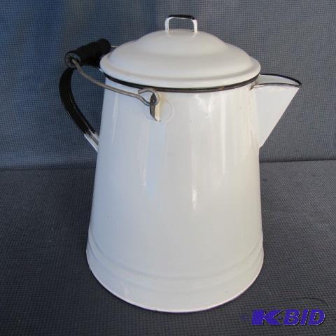 White Enamel Coffee Pot