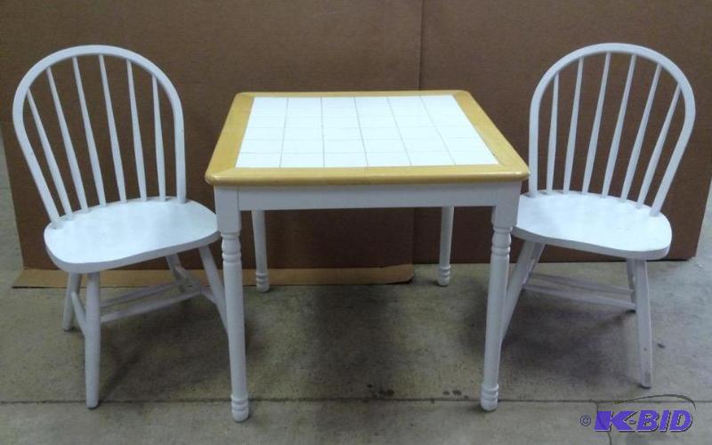 Tile Top Dining Table and Two Chairs