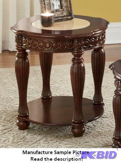 lot 104 image: Carved Golden Faux Marble End Table Exclusive...