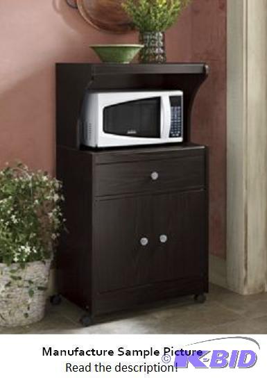 lot 112 image: Microwave Cart - Espresso - A handy helper in...