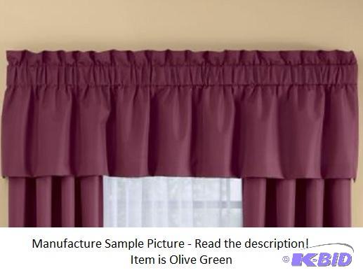 lot 15 image: Olive Green Valance - 78 x 16 - Retail $34.95...