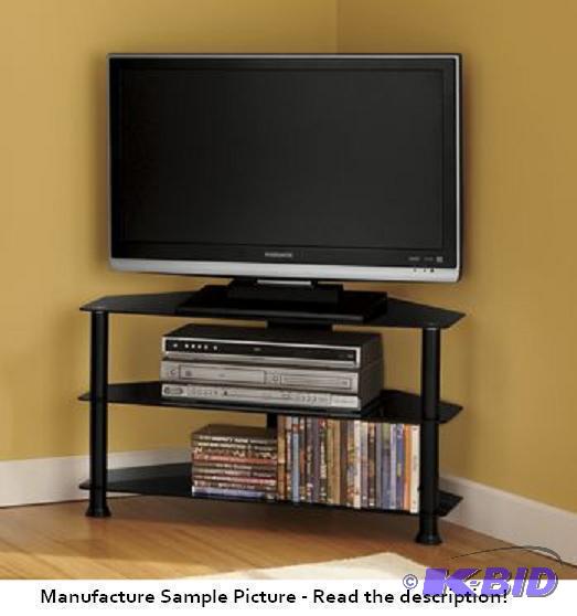 lot 24 image: Small Glass TV Stand - Just the glass and two...