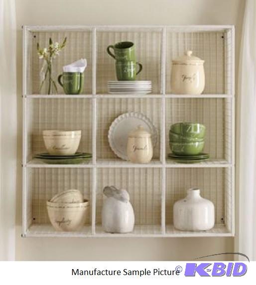 lot 31 image: Wire Wall Unit - Ivory -&nbspMade of heavy-d...