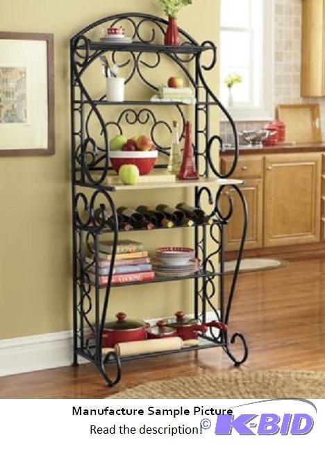 lot 35 image: Scroll Bakers Rack - Black - This bakers rac...