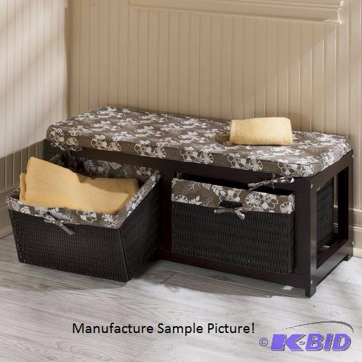 lot 58 image: Basket Storage Bench - Have a seat to take of...