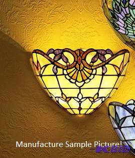 lot 59 image: Stained Glass Wall Sconce -&nbspBrighten a r...