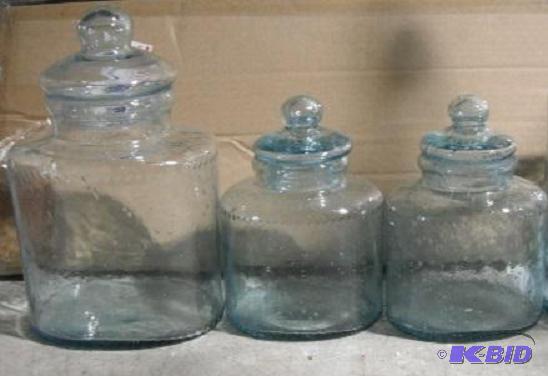 Three Glass Jar Set - Three jars, three lids ...