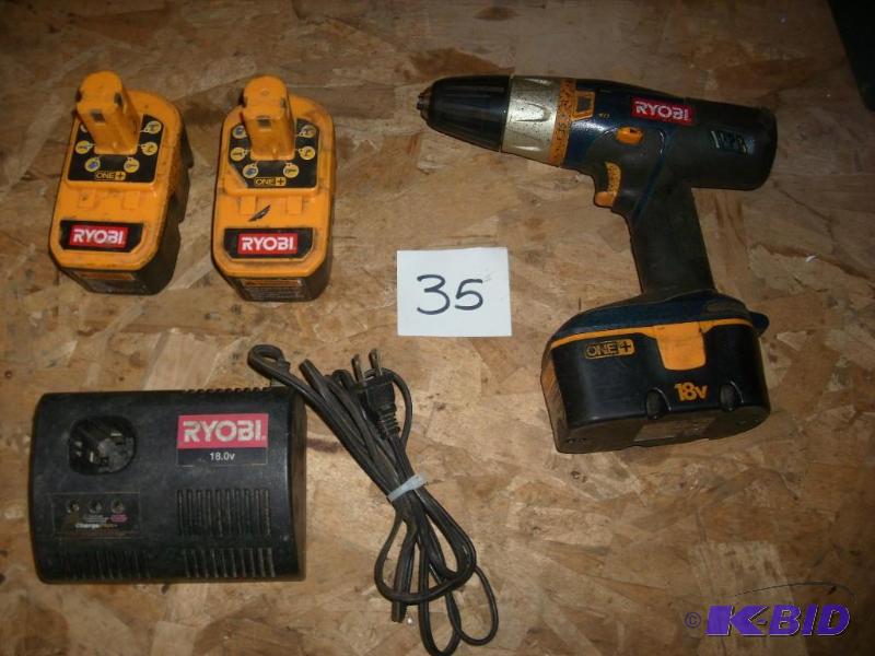 lot 35 image: 18 Volt Ryobi Drill