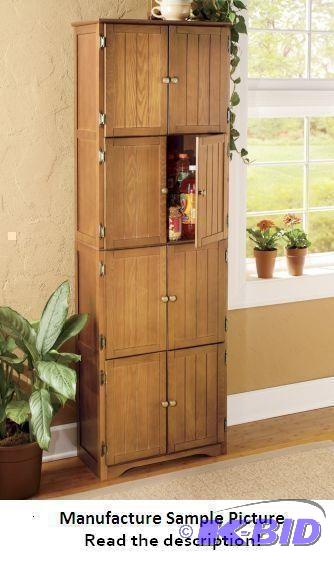 Oak Finish 8 Door Pantry Cabinet - Make the m...