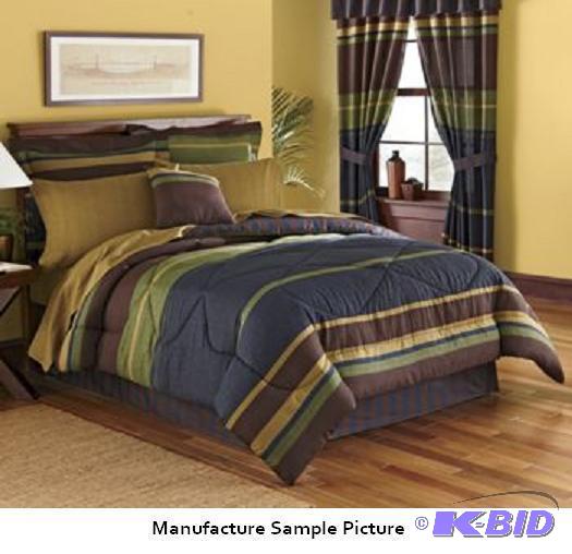 Chester Stripe Comforter - Queen - Quilted, r...
