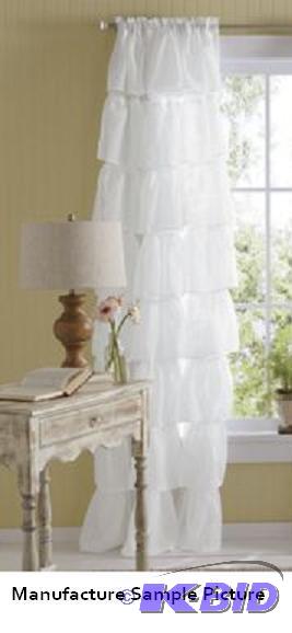Gypsy Ruffled Panel - White - One panel - 60 ...