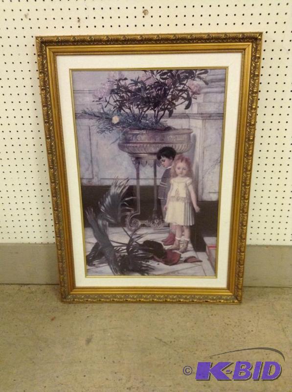 lot 7 image: Framed Children Print Broken Flower