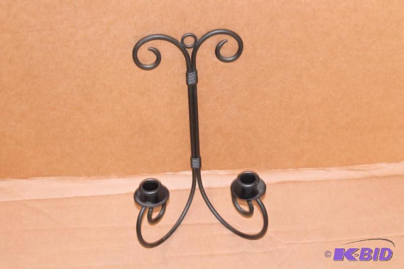 Black Ornamental Metal Candle Holders