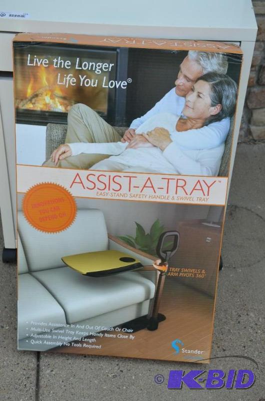 lot 129 image: Assist-a-tray. Easy - stand safety handle and...