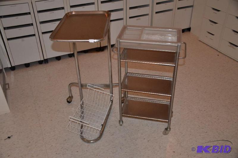 lot 135 image: 2 rolling metal tray carts20&quotx20&quotx...