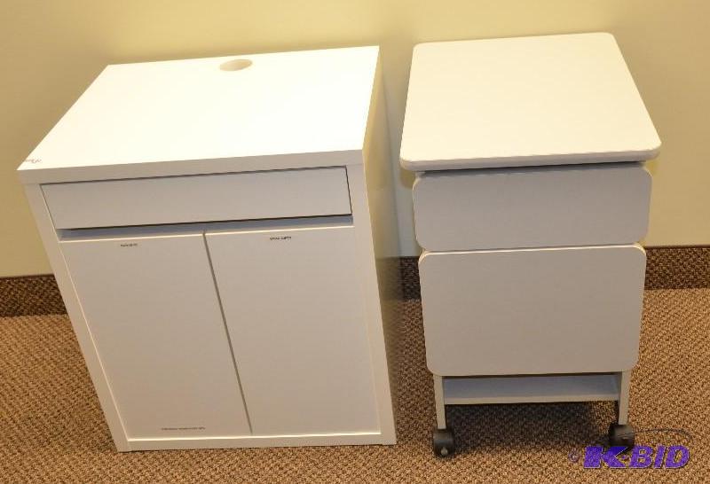 lot 141 image: 2 storage cabinets, one on wheels. By IKEA. 2...