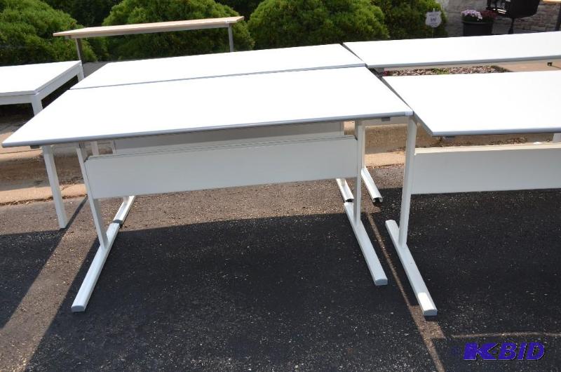 lot 157 image: White office table 54 12 x 28 12 x 29 12...