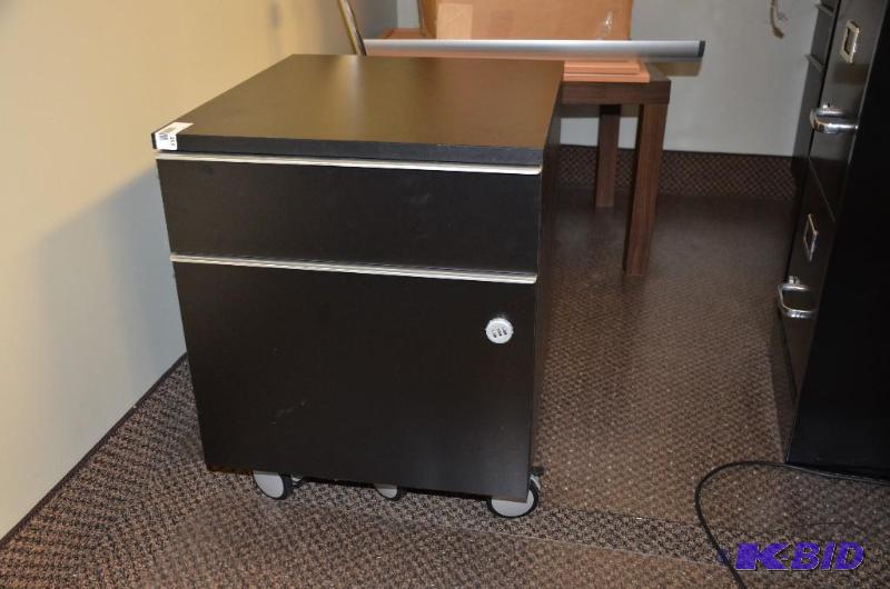 lot 170 image: Black rolling file cabinet 19x20x18...