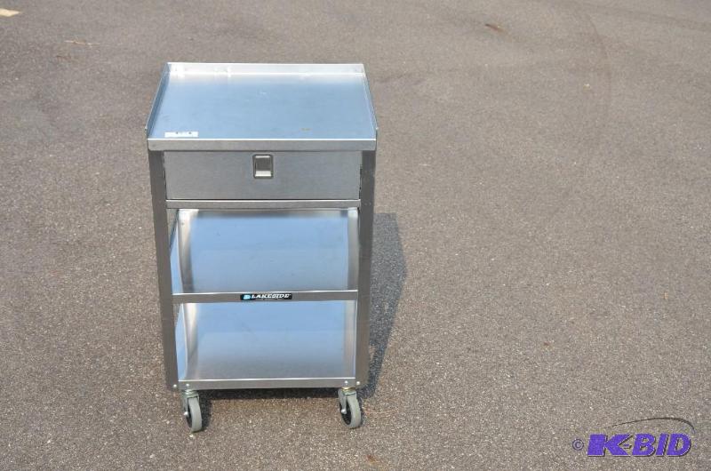 lot 203 image: Lakeside metal medical equipment cart. 17&quo...