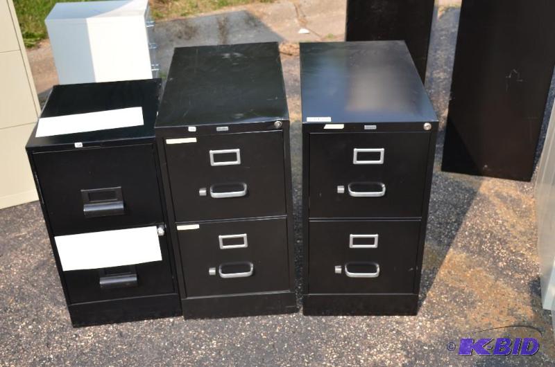 lot 214 image: 3 filing cabinets- 1 OfficeMax, 1 RealSpace. ...