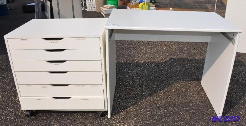 Ikea Rolling Storage Cabinet And Desk 35 1 2 Whiteford