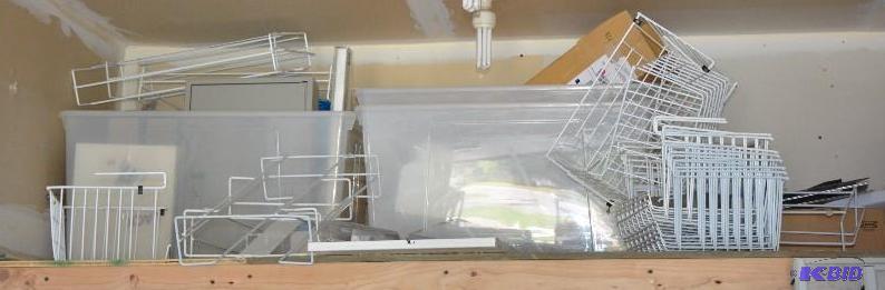 lot 247 image: Large lot of wire baskets to slip on a shelf...