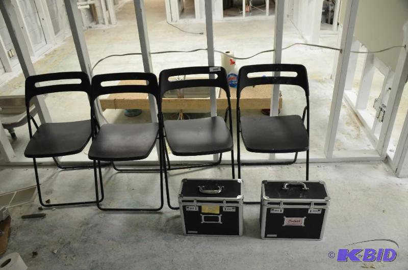 lot 270 image: 4 IKEA folding chairs 15x26x31 and 2 Vaults...