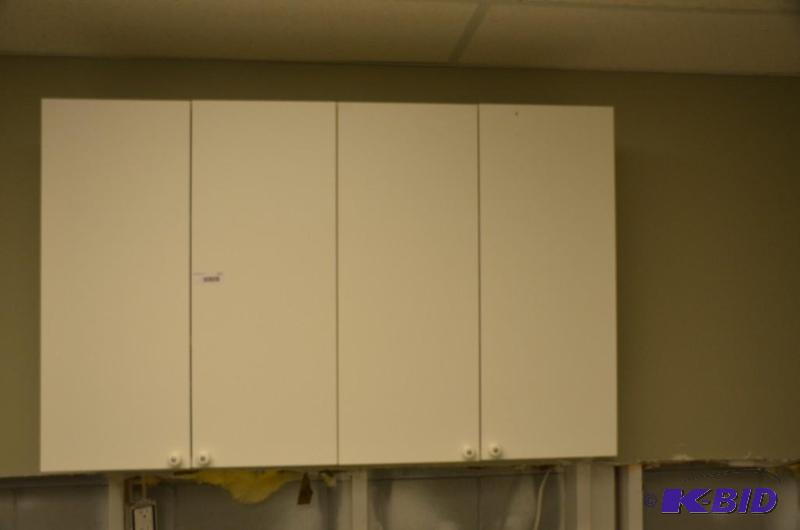 lot 271 image: 2 IKEA cabinets attached to wall 30x12 12x 2...