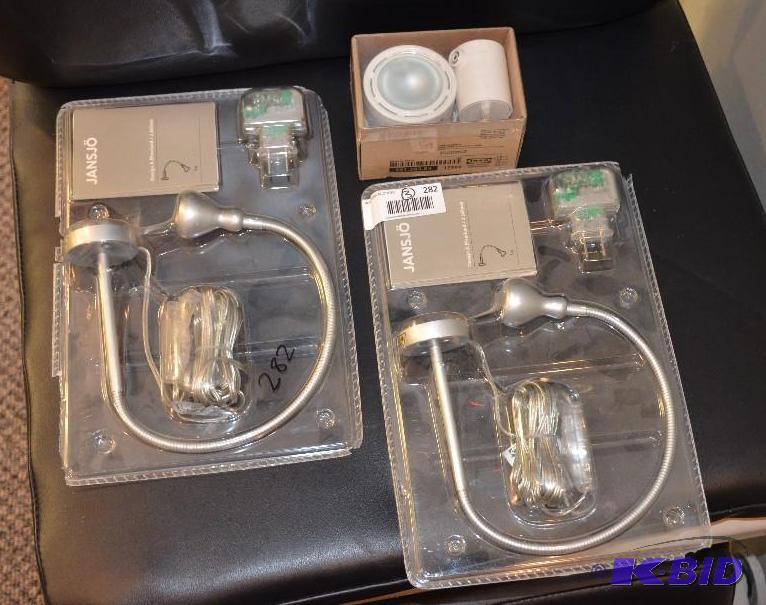 lot 282 image: 2 silver colored ikea lamps model 1799 and de...