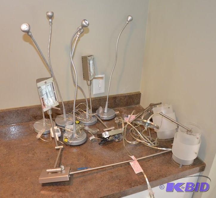 lot 283 image: 2 silver colored ikea lamps and design mikael...