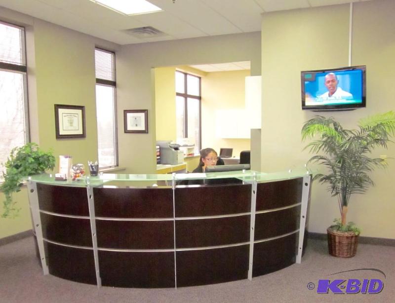 lot 3 image: Expensive Curved Reception Desk- cost was ove...