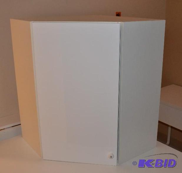 lot 86 image: Corner cabinet with 2 tier glass lazy Susan 2...