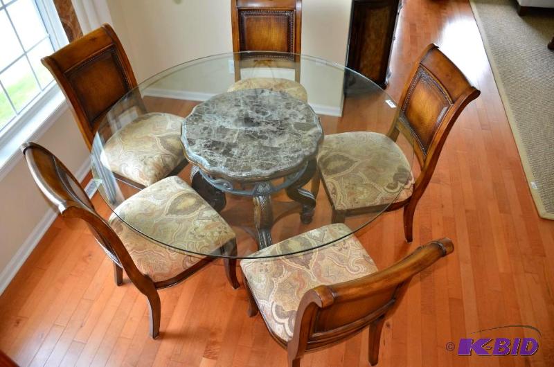 Ashley Furniture glass topped ta...