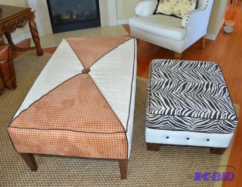 Two ottomans - 55x32x20, 30x24x16&quot &nbsp...