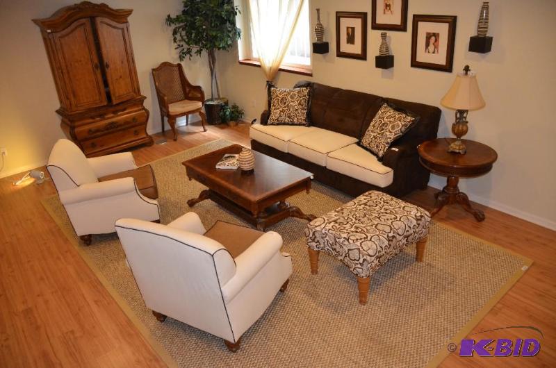 Stunning, unique brown and white suede couch ...