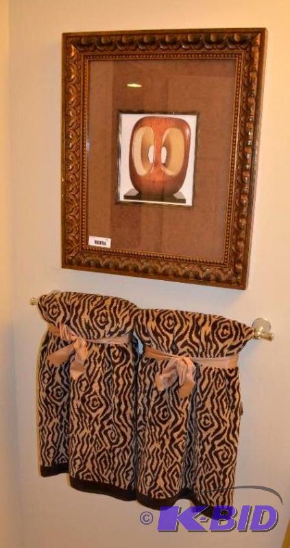 Framed artwork and never used decorative towe...