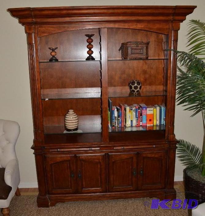 Five accent art pieces including two vases, t...