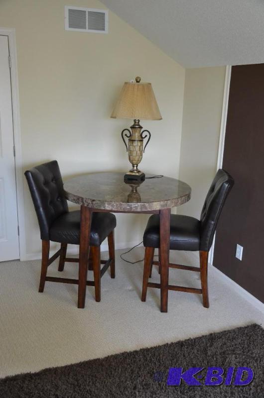 Beautiful granite hightop round table with tw...