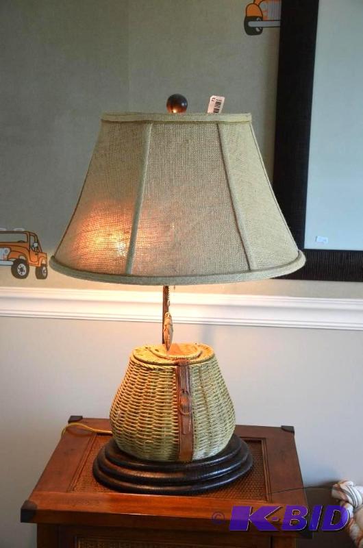 Fishing Creel basket lamp. These are awesome ...
