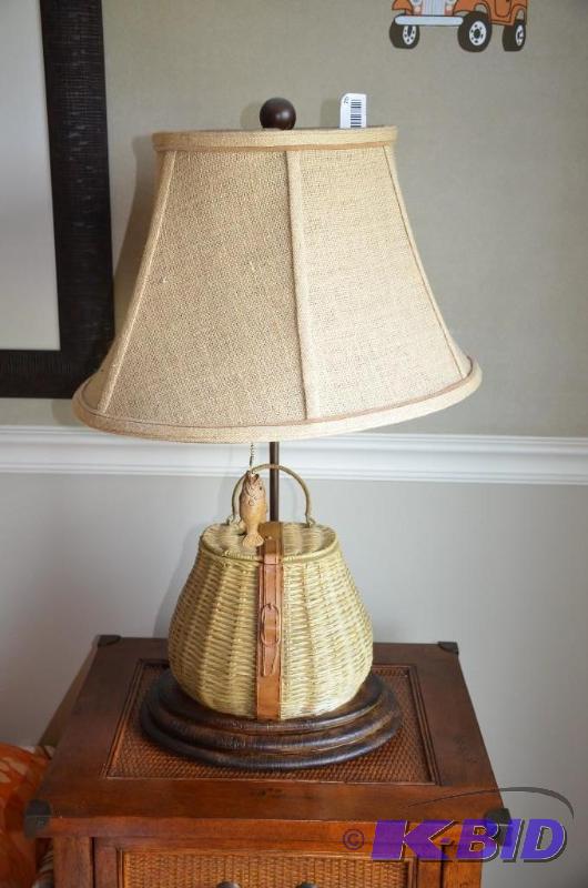 Fishing Creel basket lamp. These are awesome ...