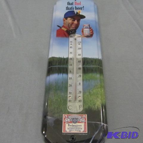 lot 116 image: Budweiser Tin Thermometer