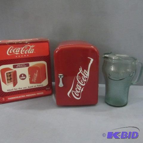 lot 121 image: Vintage Coca-Cola Pitcher, Fridge