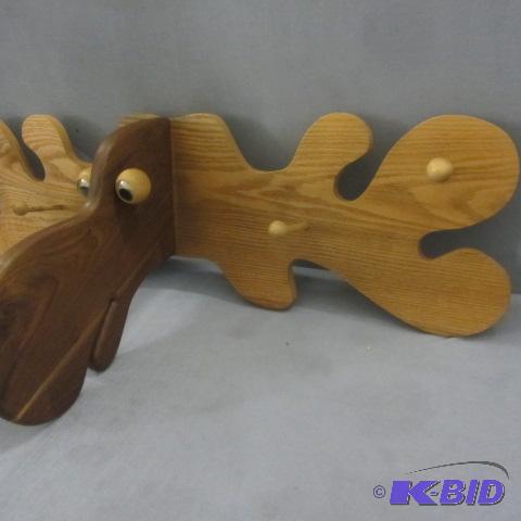 lot 148 image: Oak Moose Coat Rack