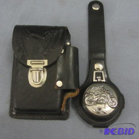 lot 154 image: Harley Leather Cig Case, Pocket Watch