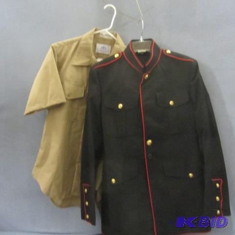 lot 182 image: USMC Dress Jackets, Pants